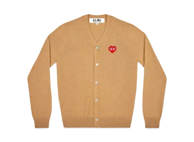 COMME des GARCONS PLAY CDG Invader Men's Cardigan "Camel"