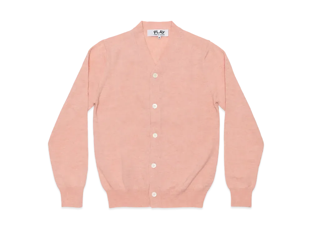 COMME des GARCONS PLAY CDG Top Dyed Carded Lambswool Men's Cardigan "Pink"