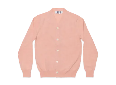 COMME des GARCONS PLAY CDG Top Dyed Carded Lambswool Men's Cardigan "Pink"