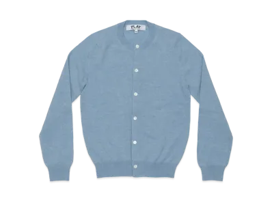 COMME des GARCONS PLAY CDG Women's Top Dyed Carded Lambswool Cardigan "Blue"