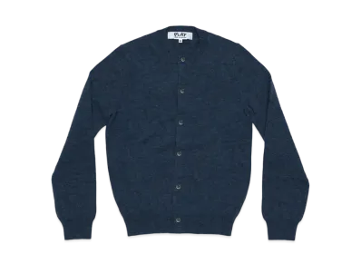 COMME des GARCONS PLAY CDG Women's Top Dyed Carded Lambswool Cardigan "Navy"