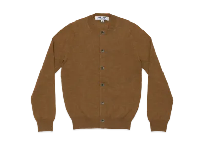COMME des GARCONS PLAY CDG Women's Top Dyed Carded Lambswool Cardigan "Brown"