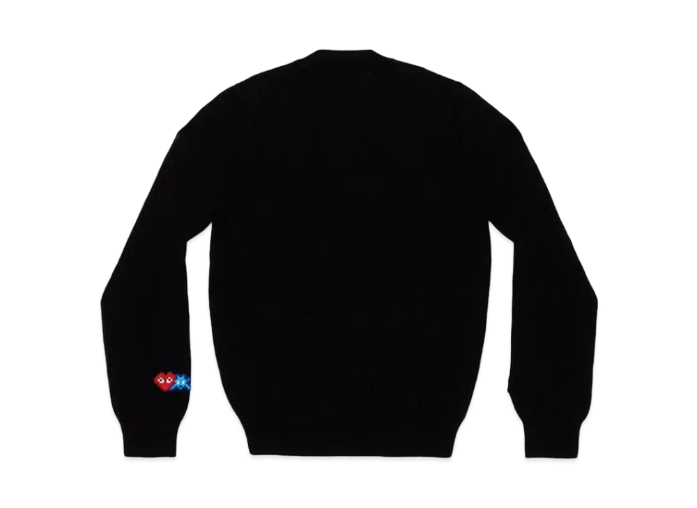 COMME des GARCONS PLAY CDG Invader Men's Lambswool Cardigan "Black"