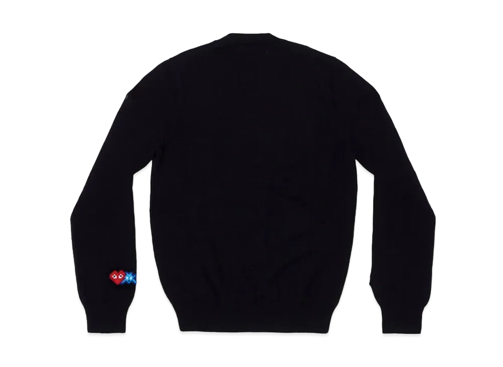 COMME des GARCONS PLAY CDG Invader Women's Lambswool Cardigan "Black"