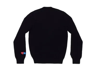 COMME des GARCONS PLAY CDG Invader Lambswool V Neck Sweater "Navy"