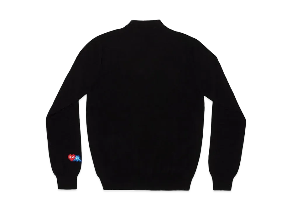 COMME des GARCONS PLAY CDG Invader Men's Lambswool Cardigan "Navy"