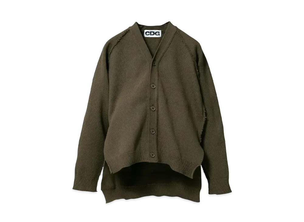 COMME des GARCONS CDG Outside Seam Long Back Cardigan "Khaki"