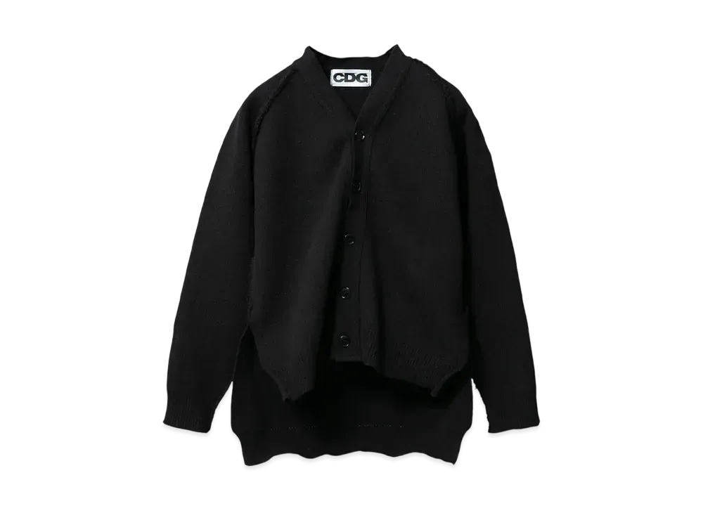 COMME des GARCONS CDG Outside Seam Long Back Cardigan "Black"