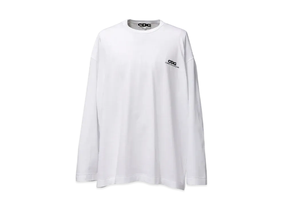 COMME des GARCONS CDG Oversized Long Sleeve T-Shirt Small Logo "White"