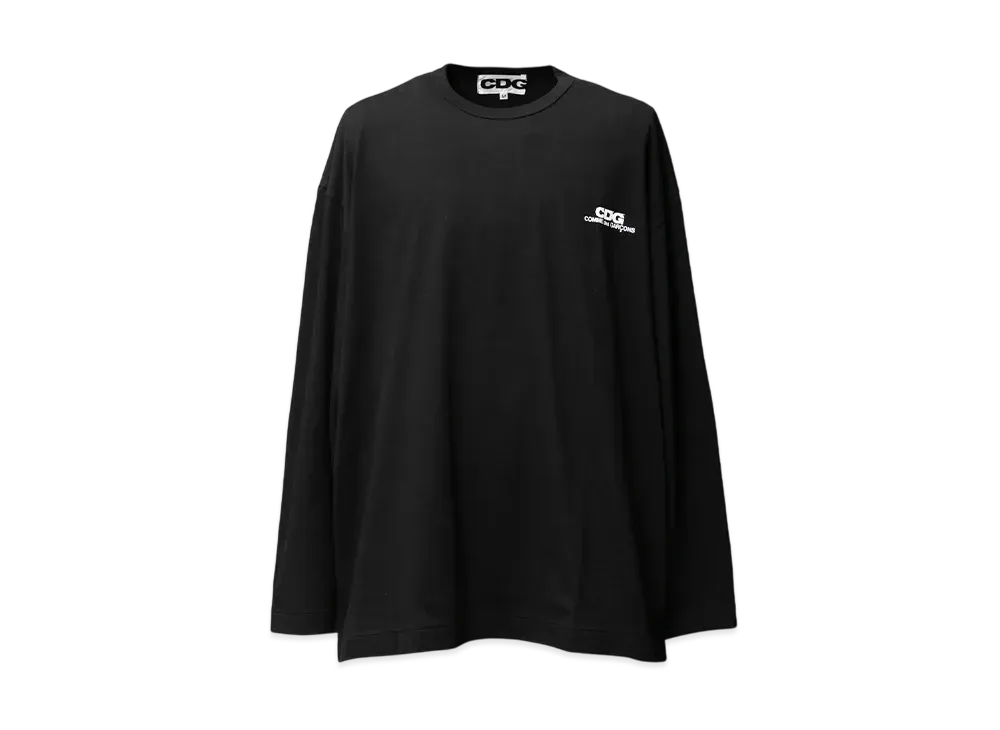 COMME des GARCONS CDG Oversized Long Sleeve T-Shirt Small Logo "Black"