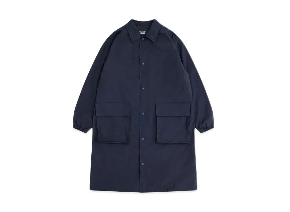 COMME des GARCONS HOMME Cotton Nylon Typewriter Coats "Navy"