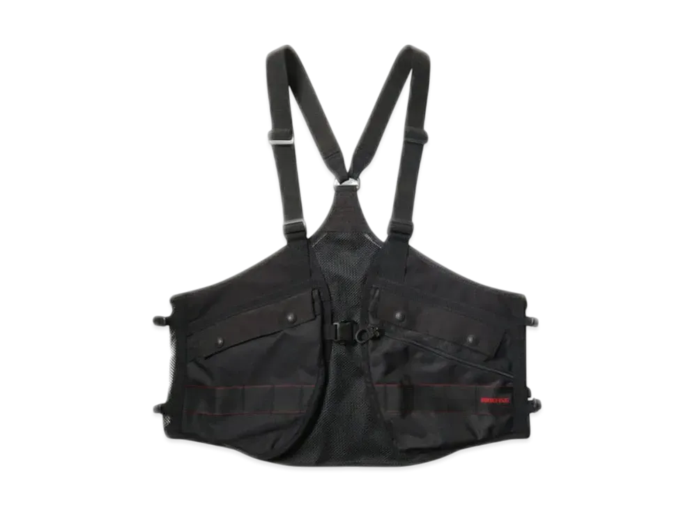 COMME des GARCONS HOMME Polyester Nylon Oxford x Multi Fabrics Mix Briefing Vests "Black"