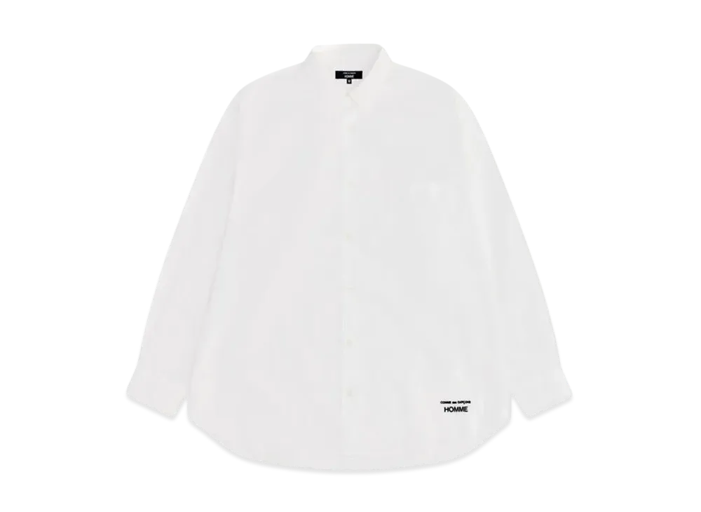 COMME des GARCONS HOMME Cotton Oxford Shirts "White/Black Embroider"