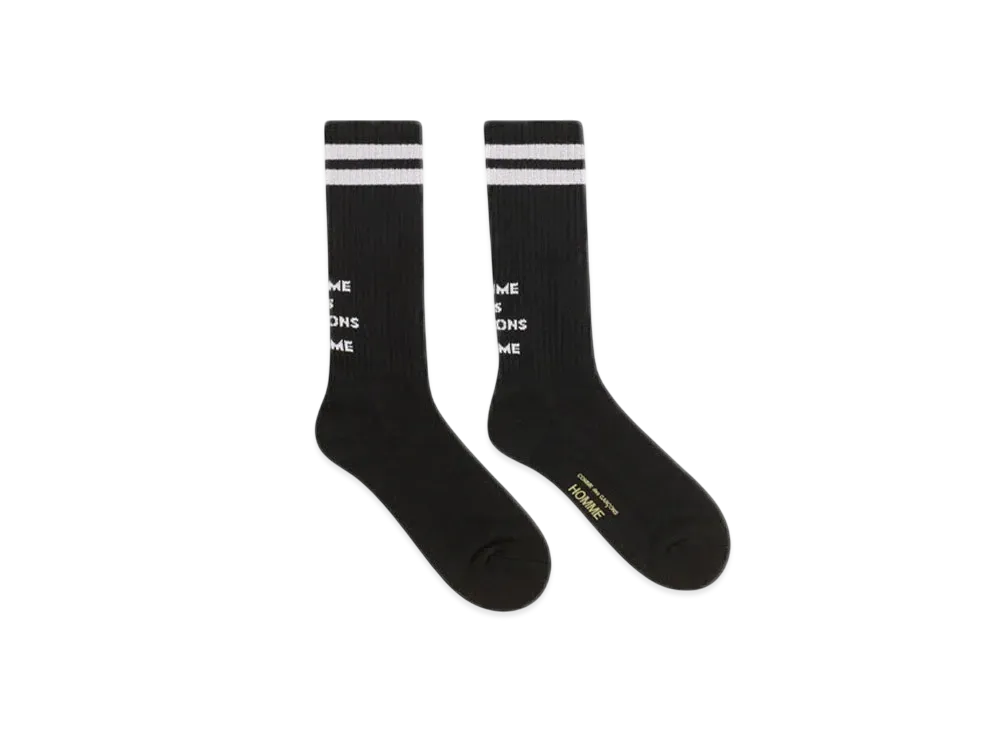 COMME des GARCONS HOMME Cotton Pilled With Lines Socks "Black"