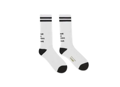 COMME des GARCONS HOMME Cotton Pilled With Lines Socks "White"