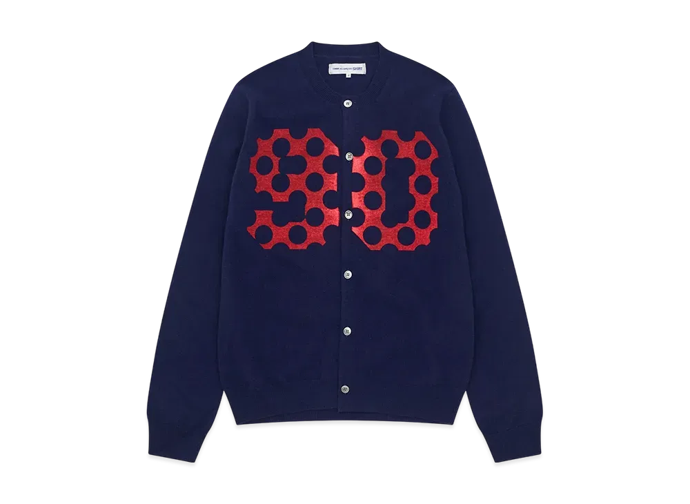 COMME des GARCONS SHIRT x ASAP Nast 90N Dot Crewneck Cardigan "Navy"