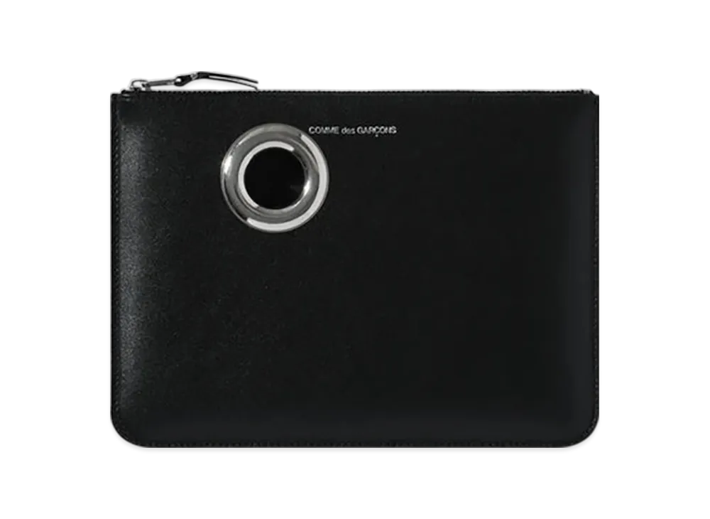 COMME des GARCONS Wallet Silver Eyelet "Black"