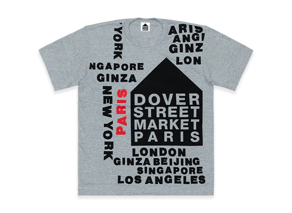 COMME des GARCONS x DSM DOVER STREET MARKET Exclusive Paris Cotton Jersey Tee "Gray"