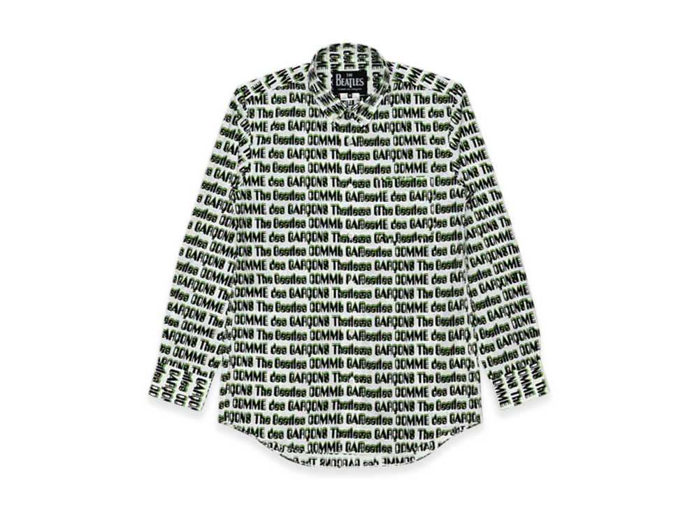 COMME des GARCONS x The Beatles Logo Printed Shirt "Wh/Bl/Gr"