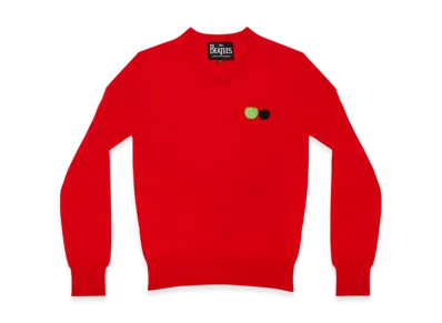 COMME des GARCONS x The Beatles V-Neck Sweater "Red"