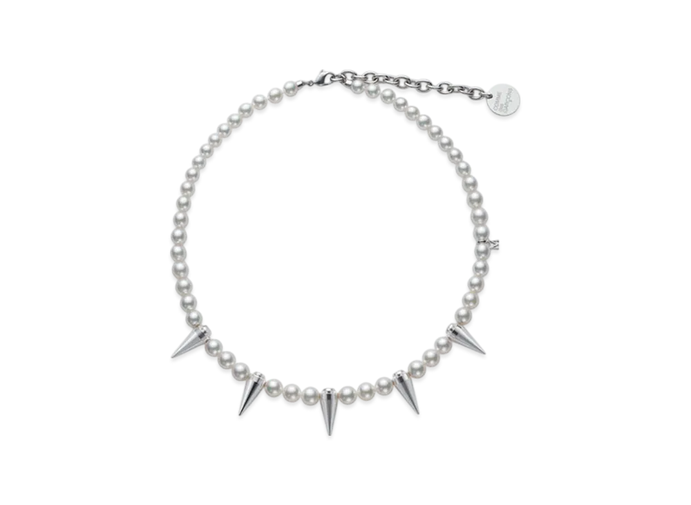 COMME des GARCONS x Mikimoto M CDG Pearl Necklace Studs "Silver"