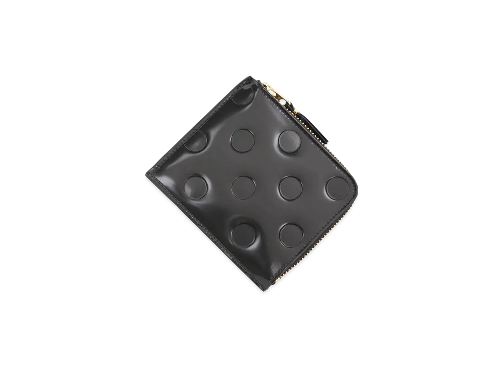 COMME des GARCONS Wallet Polka Dot Embossed Coin Case "Black"
