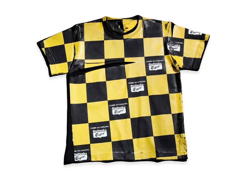 COMME des GARCONS x Onitsuka Tiger Garment Print Short Sleeve T-Shirt "Black/Yellow"