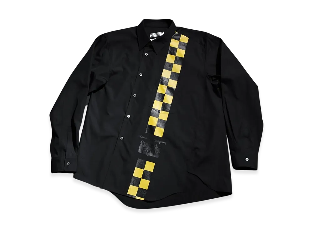 コム デ ギャルソン x オニツカタイガー バイアス シャツ "ブラック/イエロー"