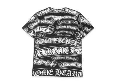 COMME des GARCONS x CHROME HEARTS Scroll Label Print T-Shirt "Black"
