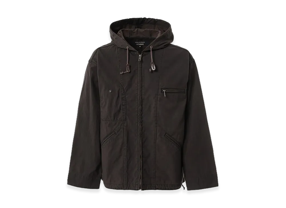 COMME des GARCONS HOMME Nylon OX Over Dye Foody Jacket "Brown"