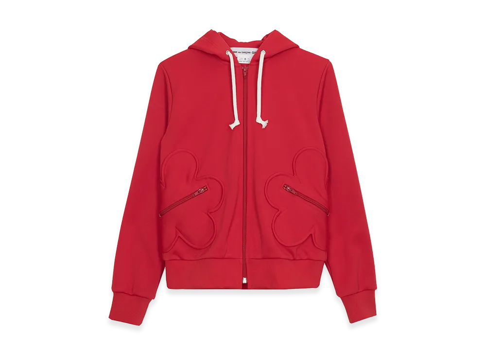 コムデギャルソン　フラワーフーディー COMME des GARCONS Women's Flower Pocket Zip Hoodie 