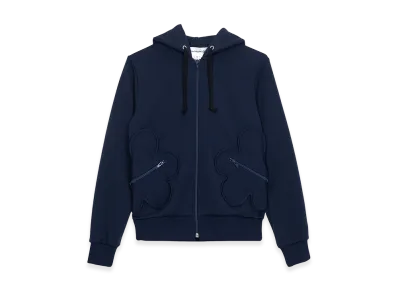 COMME des GARCONS Women's Flower Pocket Zip Hoodie "Navy Blue"