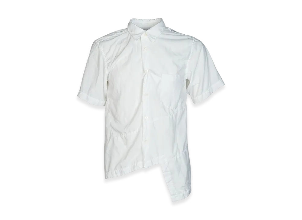 BLACK COMME des GARCONS Polyester Spun Broadcloth Garment Treated Shirt "White"