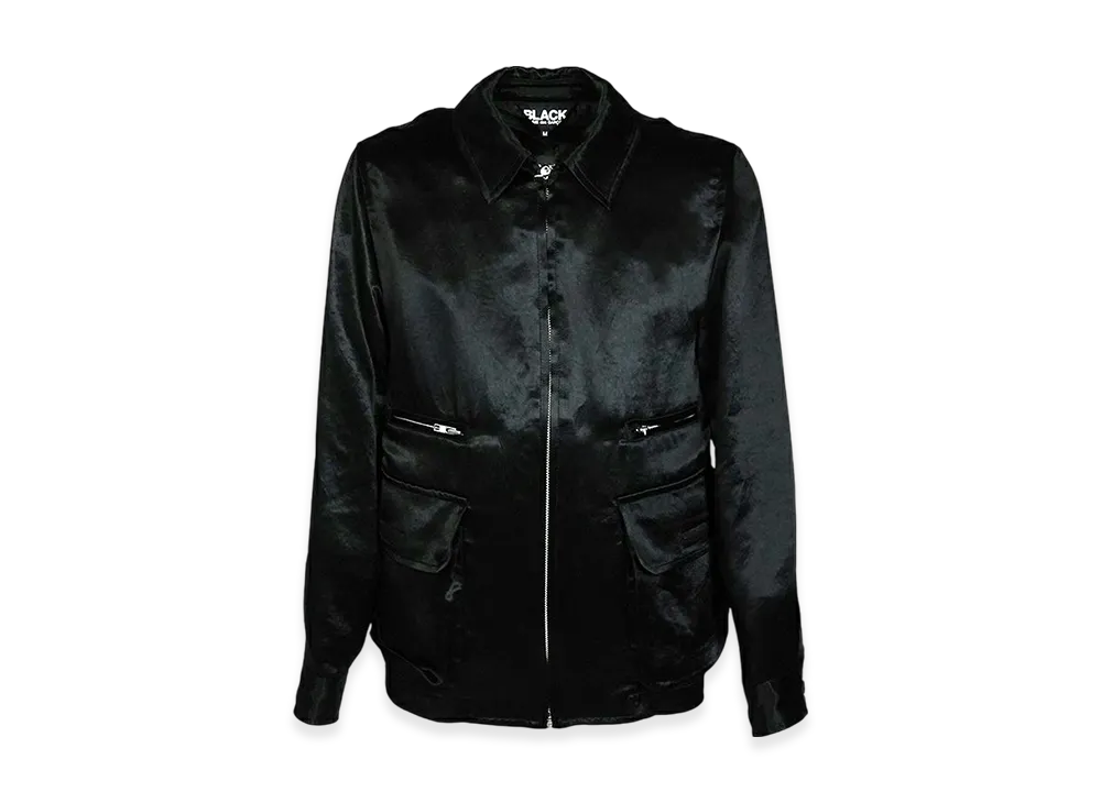 BLACK COMME des GARCONS Acetate / Relime Satin Jacket "Black"