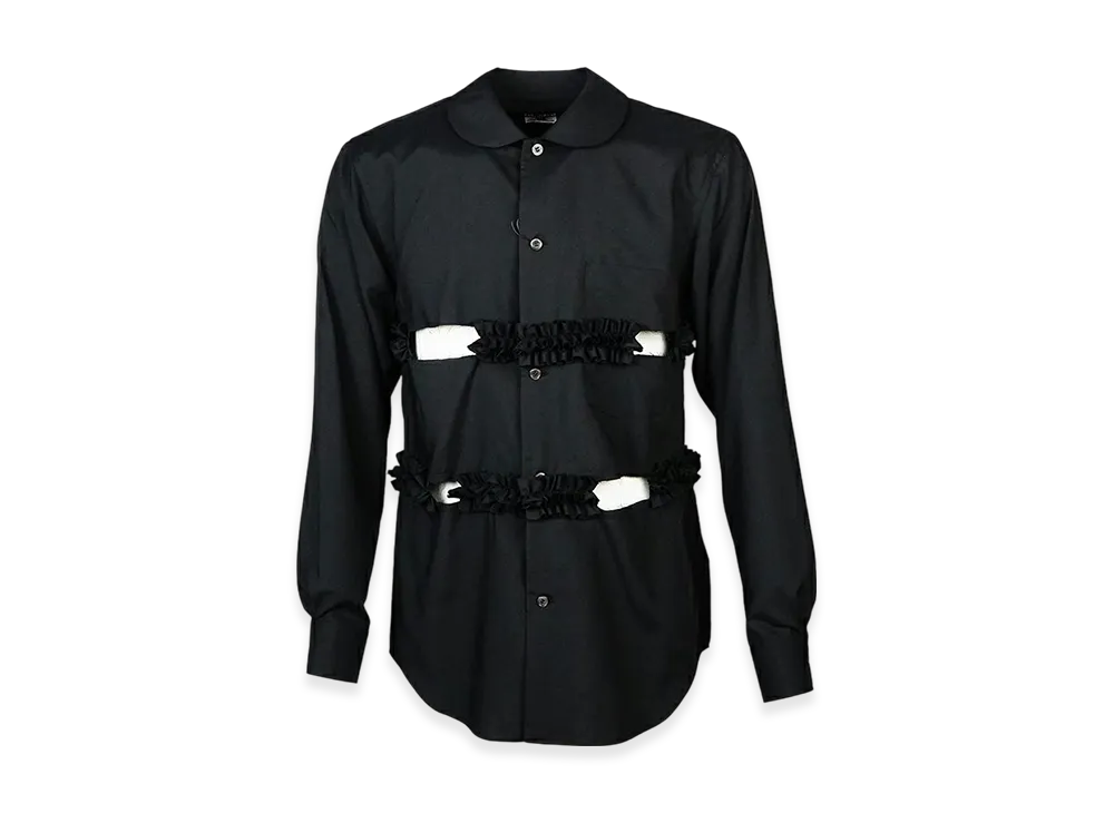 BLACK COMME des GARCONS Polyester Spun Broadcloth Shirt "Black"