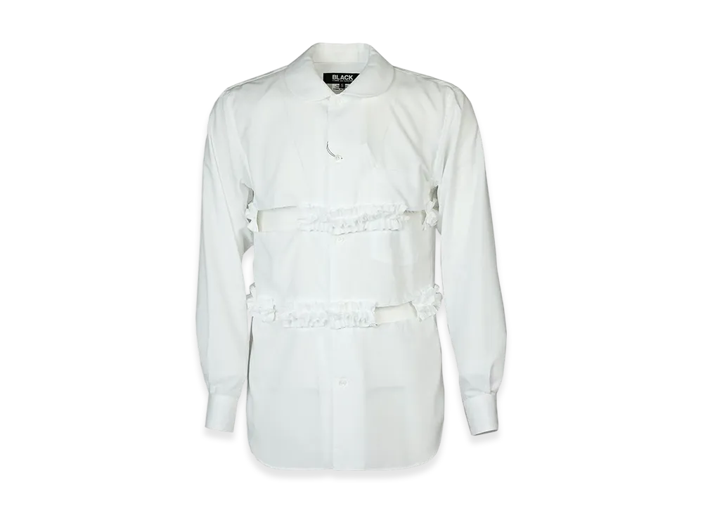 BLACK COMME des GARCONS Polyester Spun Broadcloth Shirt "White"