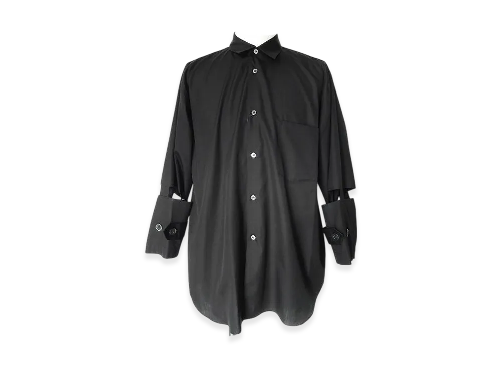 BLACK COMME des GARCONS Cotton Broadcloth Shirt "Black"