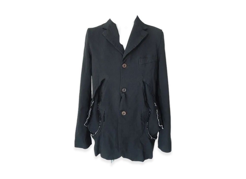 BLACK COMME des GARCONS Polyester Gabardine Garment Treated "Black"