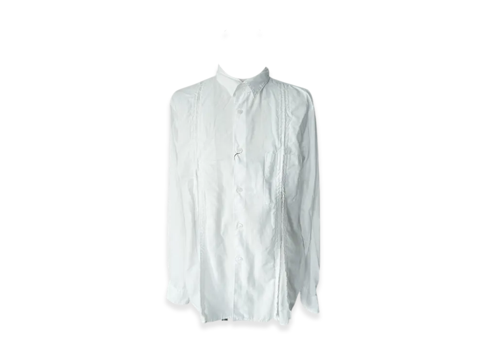 BLACK COMME des GARCONS Polyester Spun Broadcloth Garment Treated "White"
