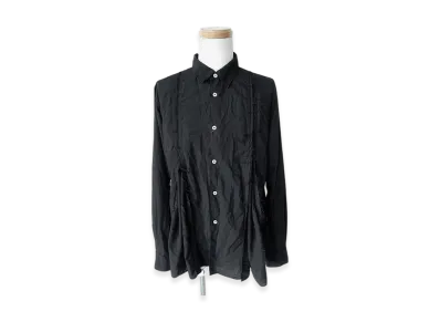 BLACK COMME des GARCONS Polyester Spun Broadcloth Garment Treated "Black"