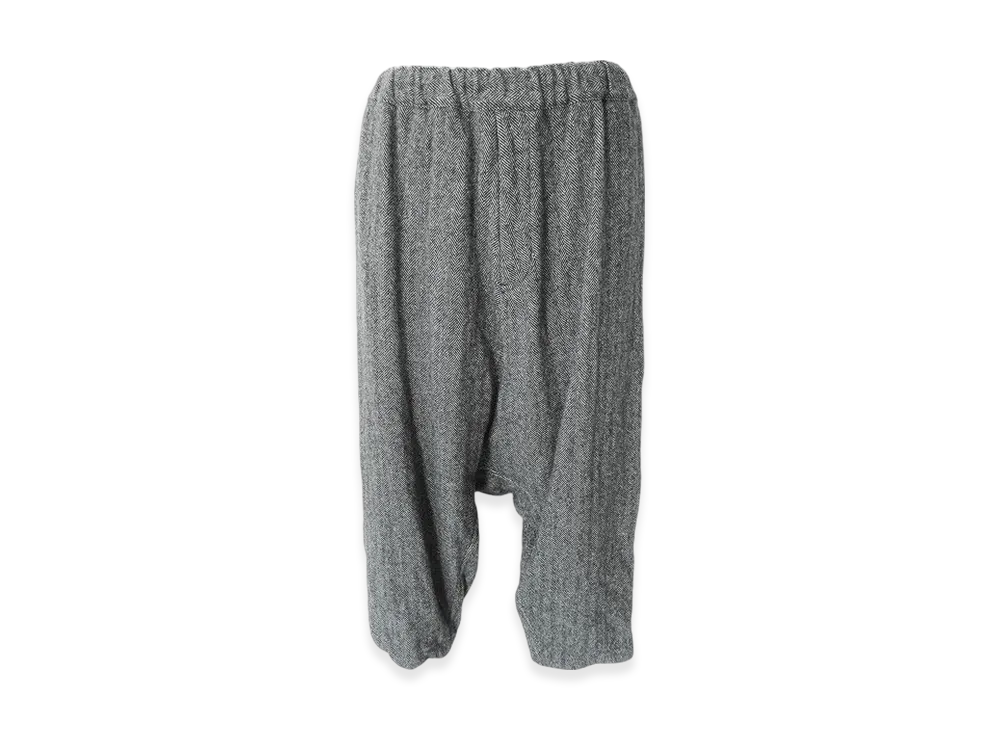 BLACK COMME des GARCONS Wool Tweed Herringbone Garment Treated "Gray"