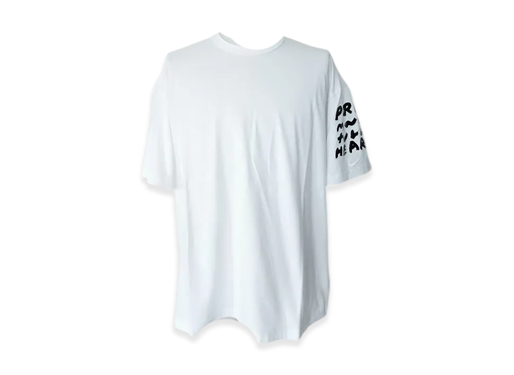 BLACK COMME des GARCONS x Nike Cotton Jersey Patch Message Print Wide Model "White"