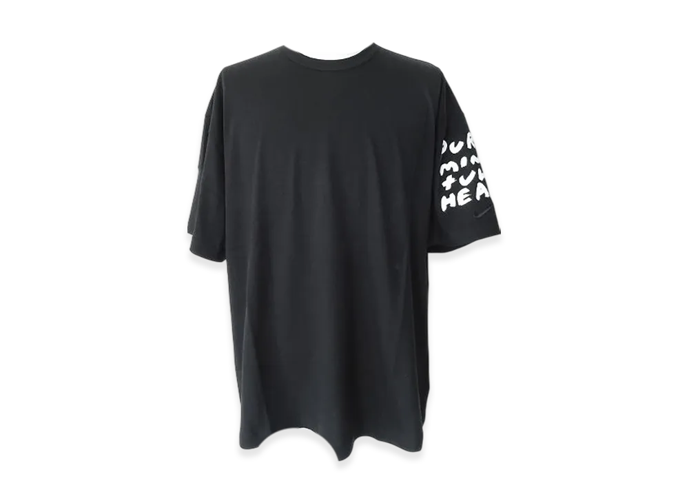 BLACK COMME des GARCONS x Nike Cotton Jersey Patch Message Print Wide Model "Black"