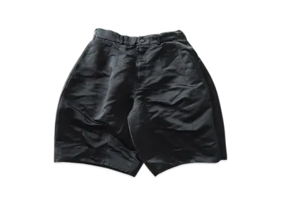 BLACK COMME des GARCONS Polyester Heavy Satin Shorts Garment Treated "Black"
