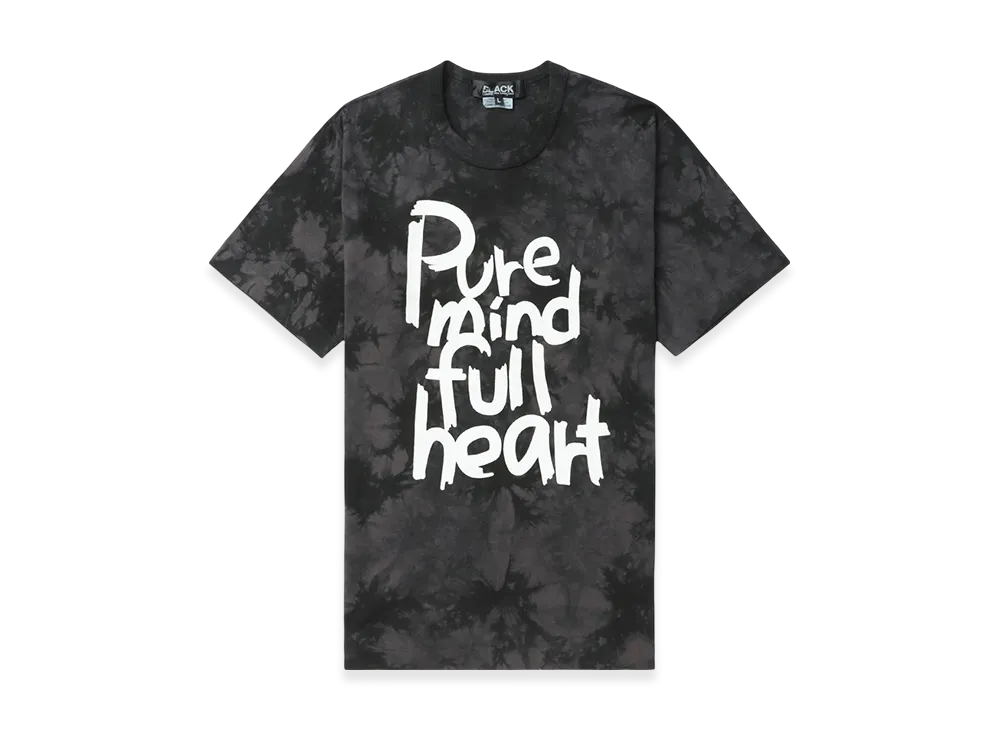 BLACK COMME des GARCONS Slogan Tie-Dye Tee "Black"