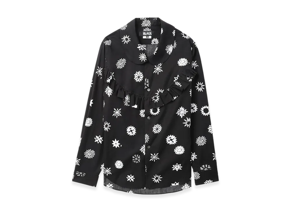 BLACK COMME des GARCONS Graphic Ruffle Shirt "White"