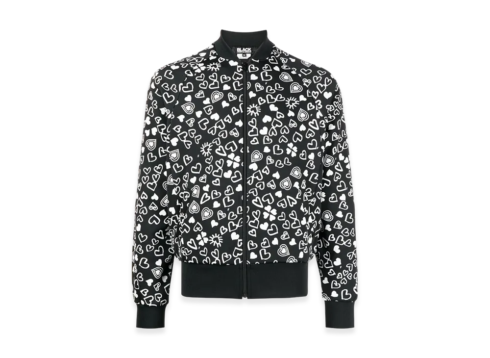 BLACK COMME des GARCONS Heart Print Bomber Jacket "Black"