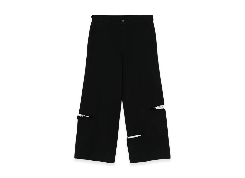 BLACK COMME des GARCONS Damaged Pants "Black"