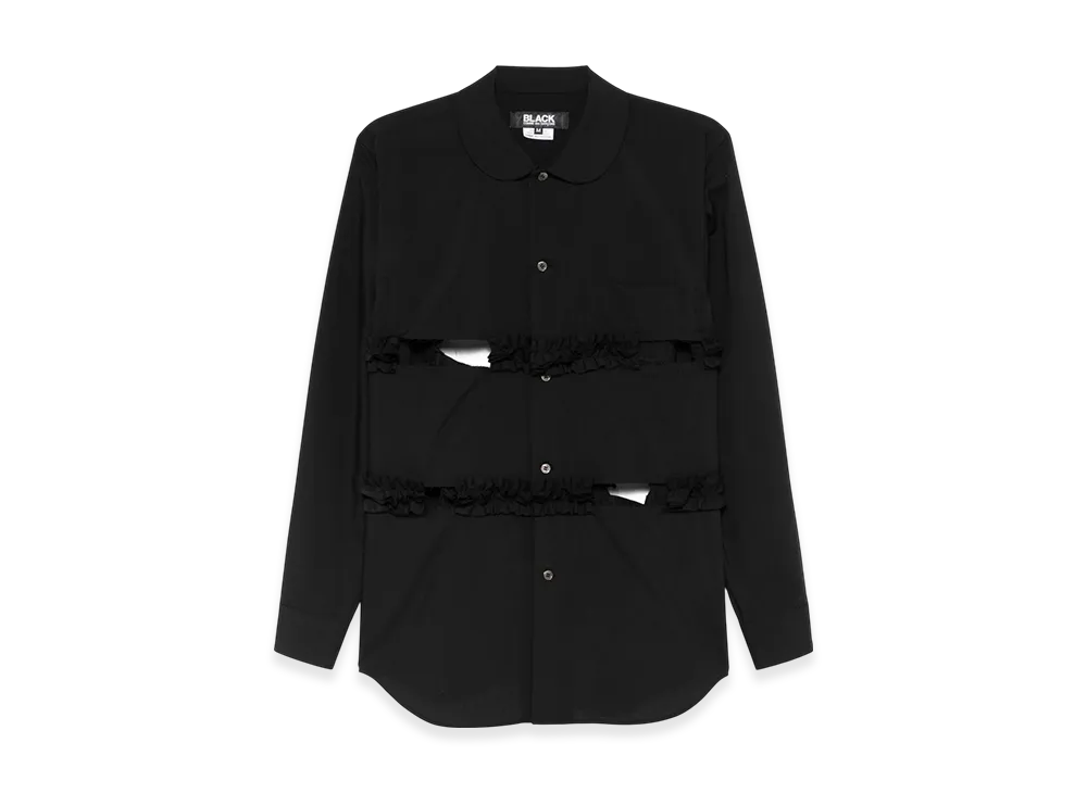 BLACK COMME des GARCONS Ruffle-Trim Shirt "Black"