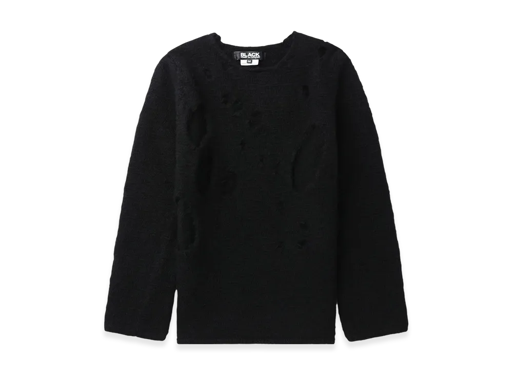 BLACK COMME des GARCONS Damaged Sweater "Black"